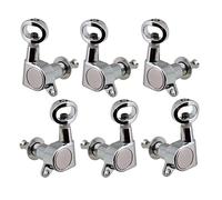 ALFAAL 6x Castello a macchina completamente chiusa Tuner Hollow Maniglia 3L3R per chitarra acustica (Color : Silver)