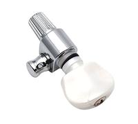 ALFAAL Banjo Chrome Banjo Tuning Tuner Tuner Tuner Testa Con Bottone Per Perle Bianco Per Parti Di Banjo