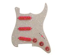 ALFAAL Battipenna Chitarra Caricato Nero Giallo PVC 11. Buchi SSS. Pickguard Precablato Set Pickup Knobs Converter (Color : 5)