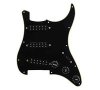 ALFAAL Battipenna Chitarra Caricato Nero Giallo PVC 11. Buchi SSS. Pickguard Precablato Set Pickup Knobs Converter (Color : 3/4)
