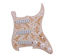 ALFAAL Battipenna Chitarra Caricato Nero Giallo PVC 11. Buchi SSS. Pickguard Precablato Set Pickup Knobs Converter (Color : 6)