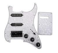 ALFAAL Battipenna Chitarra Caricato Piatto Graffiante PickGuard con Protettore della Copertura Posteriore per Parti per Chitarra Elettrica - Bianco