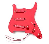ALFAAL Battipenna Chitarra Caricato Pickup della Piastra di Guardia Ordinaria Cremisi SSS. Set di Pannelli di Caricamento