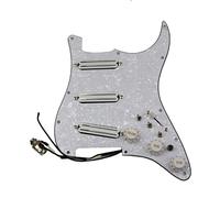 ALFAAL Battipenna Chitarra Caricato Pickup per Chitarra per Pickguard Precablato SSS. Pickup Humbucker Caricato Pickguard Pickups Set Bianco per Gibson