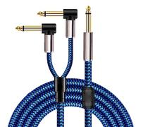 ALFAAL Cavo audio da 6,5 mm a doppio 6,5 mm uno a due cavi per amplificatore per chitarra a due core grande a due core cavi per strumenti (colore: 8 metri)