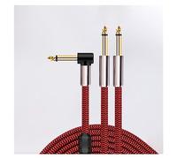 ALFAAL Cavo audio da 6,5 mm a doppio cavo audio da 6,5 mm, cavo audio per amplificatore per chitarra a due conduttori da 6,35 mm (colore: 2 metri)