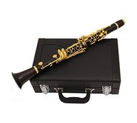 ALFAAL Clarinetto Placcato Oro in Legno Ebano Clarinetto C Tone 17 Tasti con Custodia Clarinetti