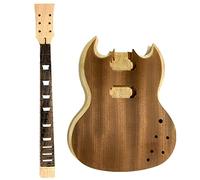 ALFAAL Corpo Chitarra 1 Set 2 Pickup A Doppia Bobina Incompiuta Fai da Te Corpo in Mogano per SG. Corpo E Collo per Chitarra Elettrica Kit Chitarra Fai da Te