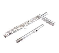ALFAAL Flauto Strumento Strumento per Flauto a Doppio Uso Aperto e Chiuso a 16 Fori Placcato in Argento Melodia C placcata in Argento 16