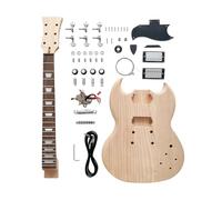 ALFAAL Kit Chitarra Elettrica Fai-da-Te 6 Corde per Destrimani con Corpo in Mogano E Tastiera in Palissandro Hardware in Lega
