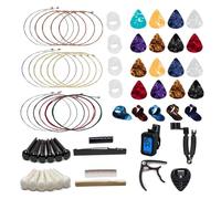 ALFAAL Kit di Riparazione per Chitarra Kit per La Cura della Chitarra Set di Strumenti di Manutenzione Accessori per Chitarra Cambia Corde Strumento Tono Sandhi Clip