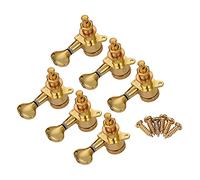ALFAAL Macchina Elettrica Per Chitarra Teste Manopole String String Tuning Pegs Blocco Tuners Pack Di 6 PZ 6R (Color : Gold)