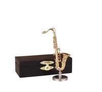ALFAAL Mini Modello di Strumento Musicale Ornamenti per Strumenti A Sassofono Modelli Regalo per La Casa Mini Ornamenti per Scrivania E Soggiorno(B10cm)