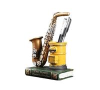 ALFAAL Mini Modello di Strumento Musicale Ornamenti retrò per Sassofono Modello Portapenne Contenitore per Scrivania Ufficio Ornamenti per Studenti Decorazione Strumento Musicale