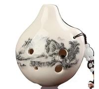 ALFAAL Ocarina Professionale Ciondolo in Ceramica didattico per Ocarina da Viaggio Piccola Ocarina Alto C a 6 Fori(6)