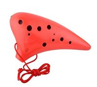 ALFAAL Ocarina Professionale Ocarina 12 Fori Tasto DO Contralto AC Ocarina in plastica per Principianti 12 Fori(Red)