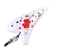 ALFAAL Ocarina Professionale Ocarina a Testa Rotonda con Un Set Completo di Accessori Flauto in Chiave di Do Alto a 12 Fori(Style 2)