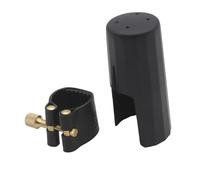 ALFAAL Pelle Sax Sassofono Bocchino in Bachelite Morsetto Clip Legatura in Pelle cap Accessori per Strumenti Musicali