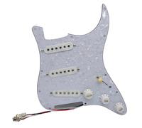 ALFAAL Pickup battipenna Single Coil Set di Pickup Single Coil con Battipenna Caricato Precablato per Chitarra SSS, Set Bianco per Parti di Ricambio per Chitarra Elettrica ST