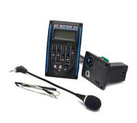 ALFAAL Pickup del Foro Sonoro Chitarra 10 Pezzi LC 5 5 Bande Chitarra Acustica Pickup EQ Preamplificatore LCD Accordatore Piezo Pickup Equalizzatore(LC 5 with Mic)