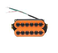 ALFAAL Pickup-Set per Chitarra Elettrica Pickup Humbucker per Chitarra Elettrica Doppia Bobina Regolabile in Metallo con 4 Cavi Sostitutivi A Spirale Nero Rosso(M)