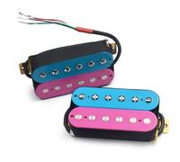ALFAAL Pickup-Set per Chitarra Elettrica Pickup per Chitarra Elettrica Humbucker Dual Coill Spliting Pickup 4 Cavo di Condotta N-7.5K/B-15K Uscita Blu/Viola(B)