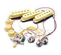 ALFAAL Pickup-Set per Chitarra Elettrica Set Completo di Circuiti con Pickup Singolo per Chitarra Elettrica ST con Circuito di Collegamento per Chitarra con Potenziometro da 250K(Yellow)
