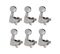 ALFAAL Piroli Per Accordatura Per Corde Di Chitarra Meccaniche Meccaniche Sigillate Meccaniche Grover Chiavi Per Accordatura Pulsante Ovale 6 A Sinistra (Color : Silver 6 Right)