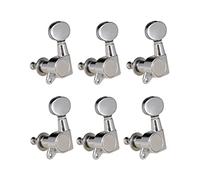 ALFAAL Piroli Per Accordatura Per Corde Di Chitarra Meccaniche Meccaniche Sigillate Meccaniche Grover Chiavi Per Accordatura Pulsante Ovale 6 A Sinistra (Color : Silver 6 Left)