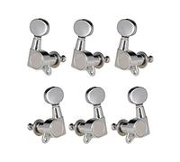 ALFAAL Piroli per Accordatura per Corde di Chitarra Meccaniche Meccaniche Sigillate Meccaniche Grover Chiavi per Accordatura Pulsante Ovale 6 A Sinistra (Color : Silver 3 Right 3)