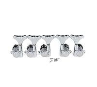ALFAAL Set Di 5pcs Bass Machine Heads Tuning Pegs Tyys Tyys 2L3R / 2R3L. Per Bassi Elettrici 5 Stringhe (Color : 3L2R Chrome)
