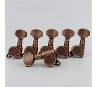 ALFAAL Sintonizzatori di Chitarra Sintonizzatori per Chitarra Tuning Pegs Machine Blocco della Testa Blocco Antico Bronzo (Color : 6L)