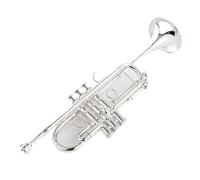 ALFAAL Strumenti Musicali A Tromba Professionale in Do Tromba in Do Piatto in Ottone Placcato Argento con Custodia in Pelle