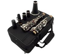 ALFAAL Strumento Clarinetto Professionale Clarinetto in Legno Nero Ebano E12F Clarinetto Professionale in SIB Bachelite 17 Tasti Strumenti Musicali Ance(Bakelite)