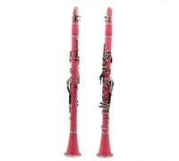 ALFAAL Strumento Clarinetto Professionale Clarinetto in Si Bemolle Clarinetto in Bachelite Clarinetto per Strumenti Colorato Nichelato Entry-Level per Adulti(Pink)