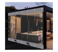 ALFAAL Telone Impermeabile, Tenda Antipioggia Pieghevole con Pannelli Laterali in Tela Cerata, Teloni PVC,Tende Laterali Cabina Esterna con Cerniera Color : Clear Gray, Size : 1.8x1.8m(5.9 * 5.9ft