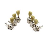 ALFAAL Teste Di Macchina Per La Macchina Di Sintonizzazione Per Chitarra 3l3r. Sintonizzatori Di Chitarra In Stile Vintage Jade Per Chitarra Argento Nichel