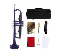 ALFAAL Tromba in SIB B Trompete per Strumenti in Ottone di qualità Piatta con Custodia, Bocchino per Cinturino, Accessori per Strumenti Musicali (Color : Purple)
