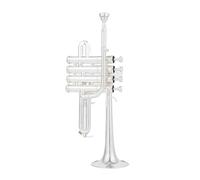 ALFAAL Tromba Professionale Alta SIB Tromba Piccola Tromba in Ottone con Superficie Laccata Oro Argento (Color : Silver)