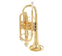 ALFAAL Trombe B-Flat Flat Fosphor Bronze Brass Cornet Strumento per Principiante Performance Test Strumento a Tromba (Color : Brass)