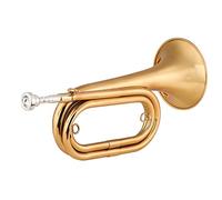 ALFAAL Trombe Brass Bugagle Call Plated Plated Plated Tromba Cavalry Corno con Bookpiece Borsa per Il Trasporto Strumento Musicale per Principianti Orchestra Strumento a Tromba