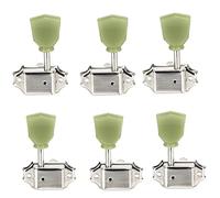 ALFAAL Un Set 6 PCS Jade Green TRAPEZoid Pulsante TRAPEZoid Bloccato String String String Tuning Pegs Key Tuner Machine Head