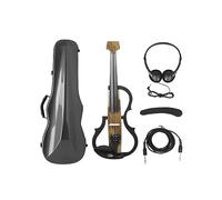 ALFAAL Violino Elettrico 4/4 Violino Elettrico Senza Testa in Fibra di Carbonio con Custodia per Il Trasporto dell'Arco Cavo per Cuffie Poggiaspalla
