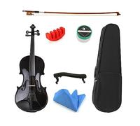 ALFAAL Violino per Studenti in Legno d'Acero Violino per Principianti Violino Nero 4/4 3/4 1/2 1/4 1/8 Viola con Custodia per Poggiaspalla con Arco (Color : 3 4)