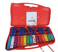 ALFAAL Xilofono Legno Strumento Xilofono Professionale Pianoforte A Percussione Pianoforte A Percussione in Plastica A 25 Note(Red)