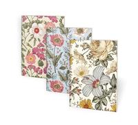 ALFABET Set 3 Quaderni A5, NOTES COLORI, Interni a Righe, Carta Ecologica, Spillati con Graffette, Notes, Fiori, Appunti, Ecofriendly