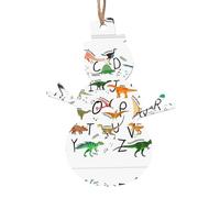 Alfabeti di apprendimento alla moda con dinosauri 6 pezzi decorazioni per albero di Natale in legno ornamento da appendere decorazione per la casa regalo fai da te bambino