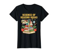 Alfabetizzazione Scienza della Lettura Squadra Cool Phonics Decoding Maglietta con Stampa Grafica Economica, Donna, Nero, XL