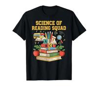 Alfabetizzazione Scienza della Lettura Squadra Cool Phonics Decoding Maglietta con Stampa Grafica Economica, Uomo, Nero, S