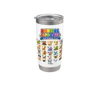 Alfabeto animali dalla A alla Z Carino Wildlife ABC Learning Adventure Bicchiere termico in acciaio inox doppia parete